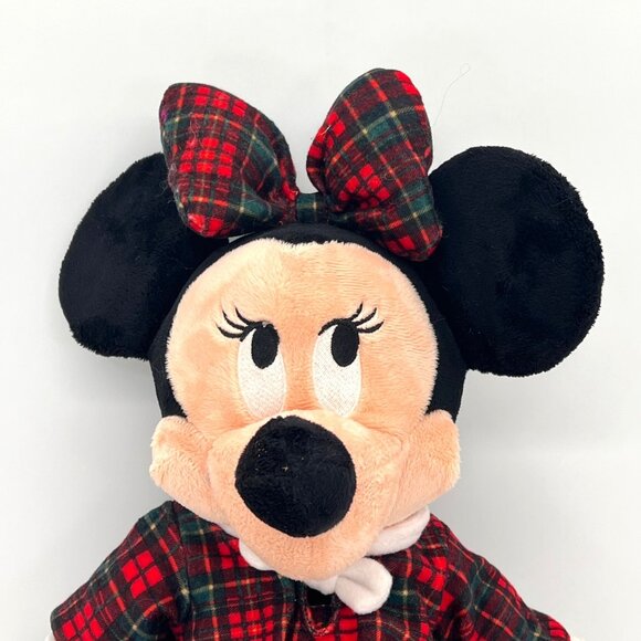 Disney Store Exclusive Holiday Morning Minnie Mouse Plush 16" Bunny Slippers Bow - Picture 2 of 12
